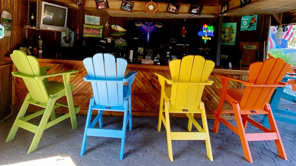 Colorful Adirondack Chairs in the Bar