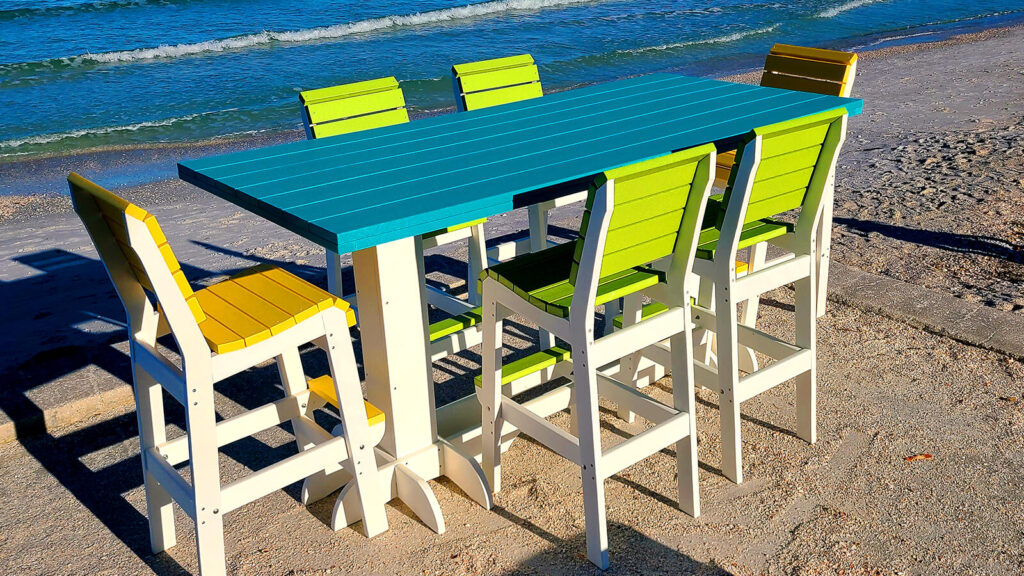 Colorful Patio Chairs with Table