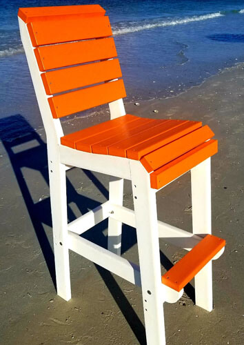 ITOF - Orange sandbar stool with back