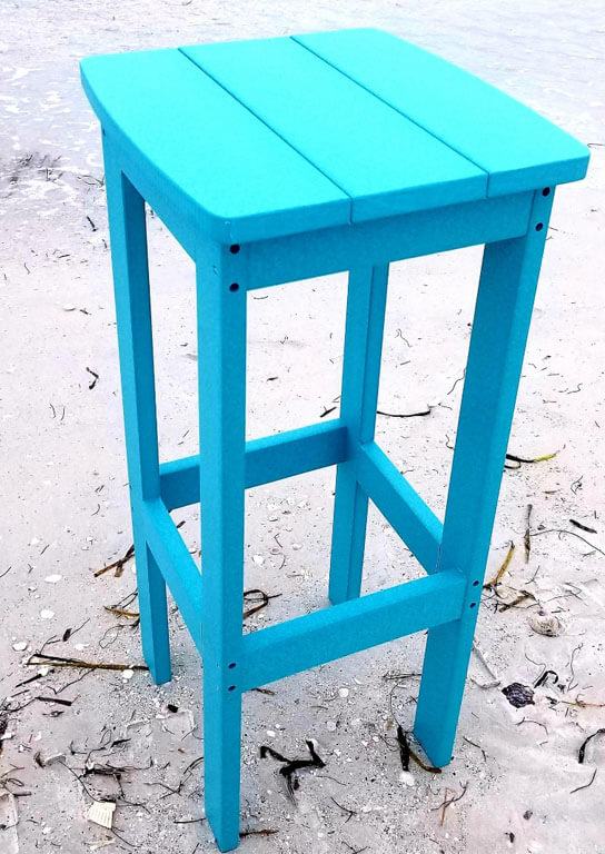 ITOF - Tall blue wooden side table