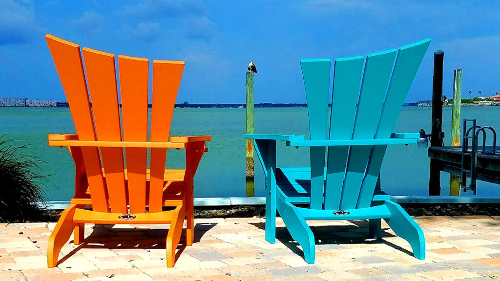 Orange & Skyblue Adirondack Chairs
