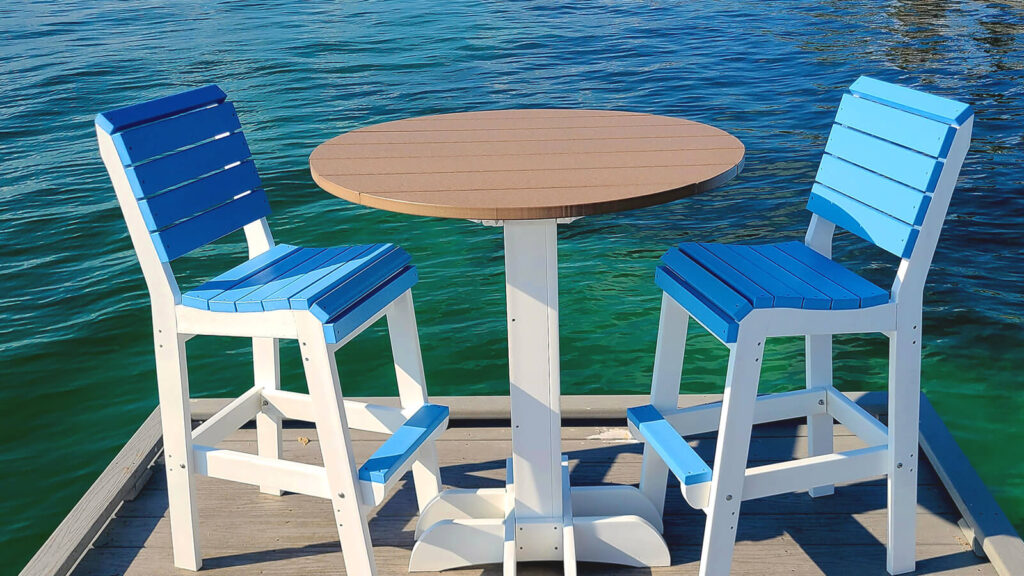 Patio Sky Blue Chairs with Table